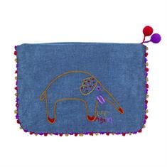 Fil İşlemeli Kutnu Cüzdan