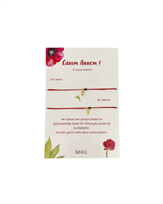 GÜMÜŞ KIRMIZI ANNE ÇOÇUK EL YAPIMI İKİLİ BİLEKLİK