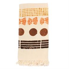 Kahverengi Etnik Desen Bürümcük Dokuma Peştemal
