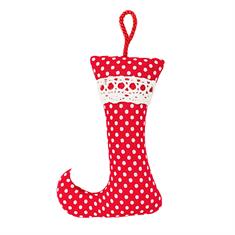 Kırmızı Puantiyeli Çorap Ağaç Süsü