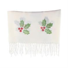 Kokina Desenli Beyaz Şal