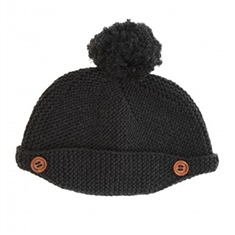 Koyu Gri Örgü Bebek Şapkası