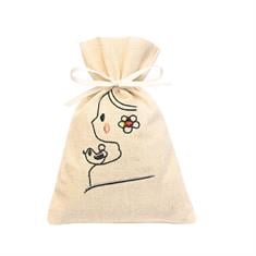 Kuşlu Kadın Desenli Lavanta Kesesi