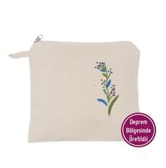 Mavi Çiçek Havlu Çantası Umutkent