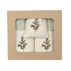 Yılbaşı Ağacı Nakışlı İkili Havlu Seti