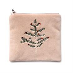 Yılbaşı Ağacı Nakışlı Mini Cüzdan