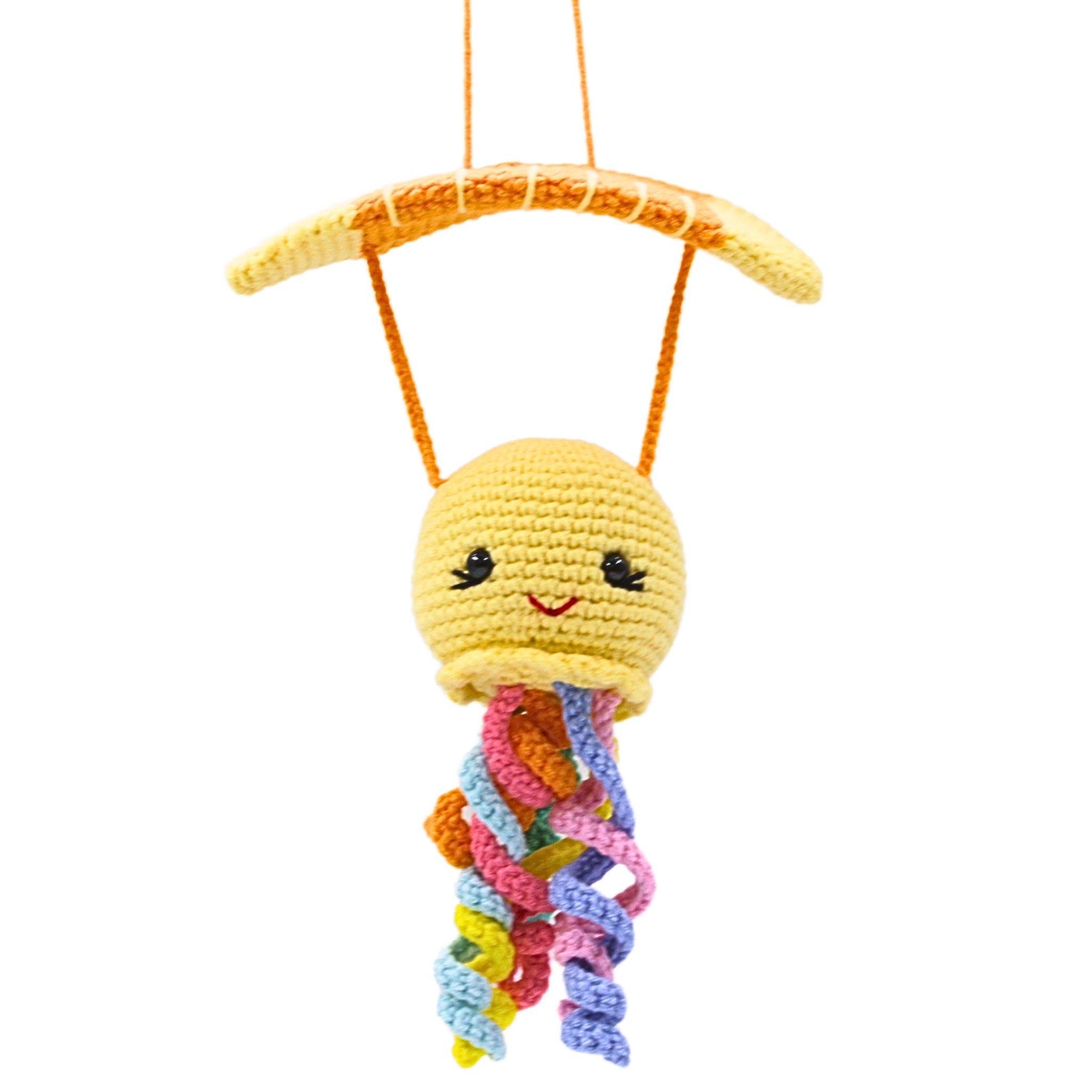 Amigurumi Paraşütlü Ahtapot Araba Süsü