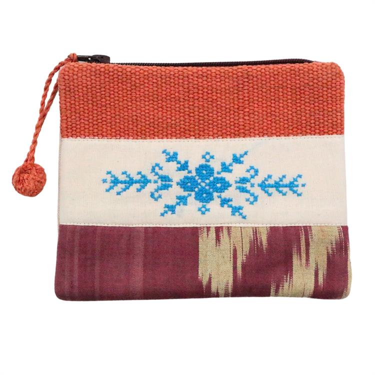 Bordo Kanaviçe Cüzdan