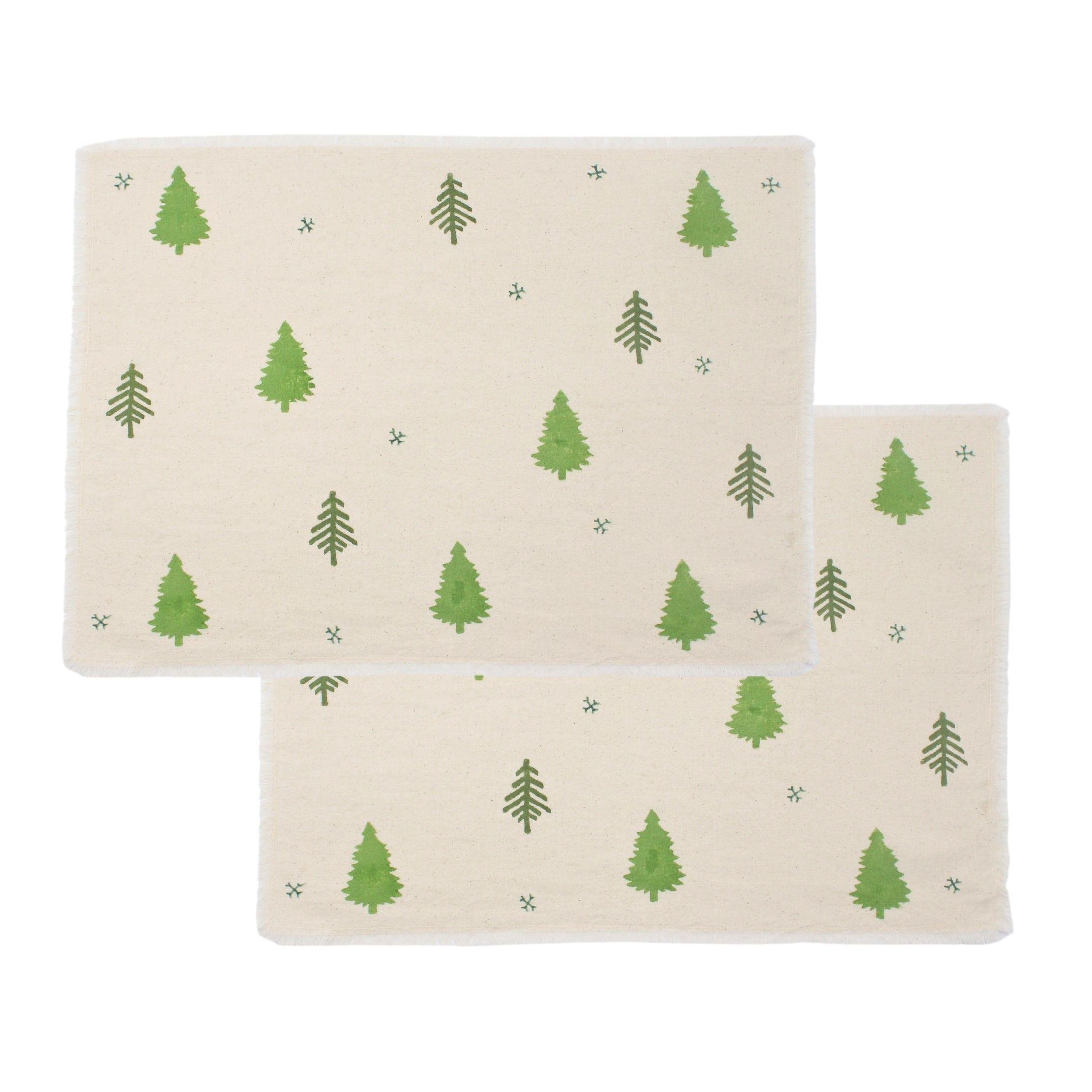 Çam Ağacı Baskılı İkili Amerikan Servisi