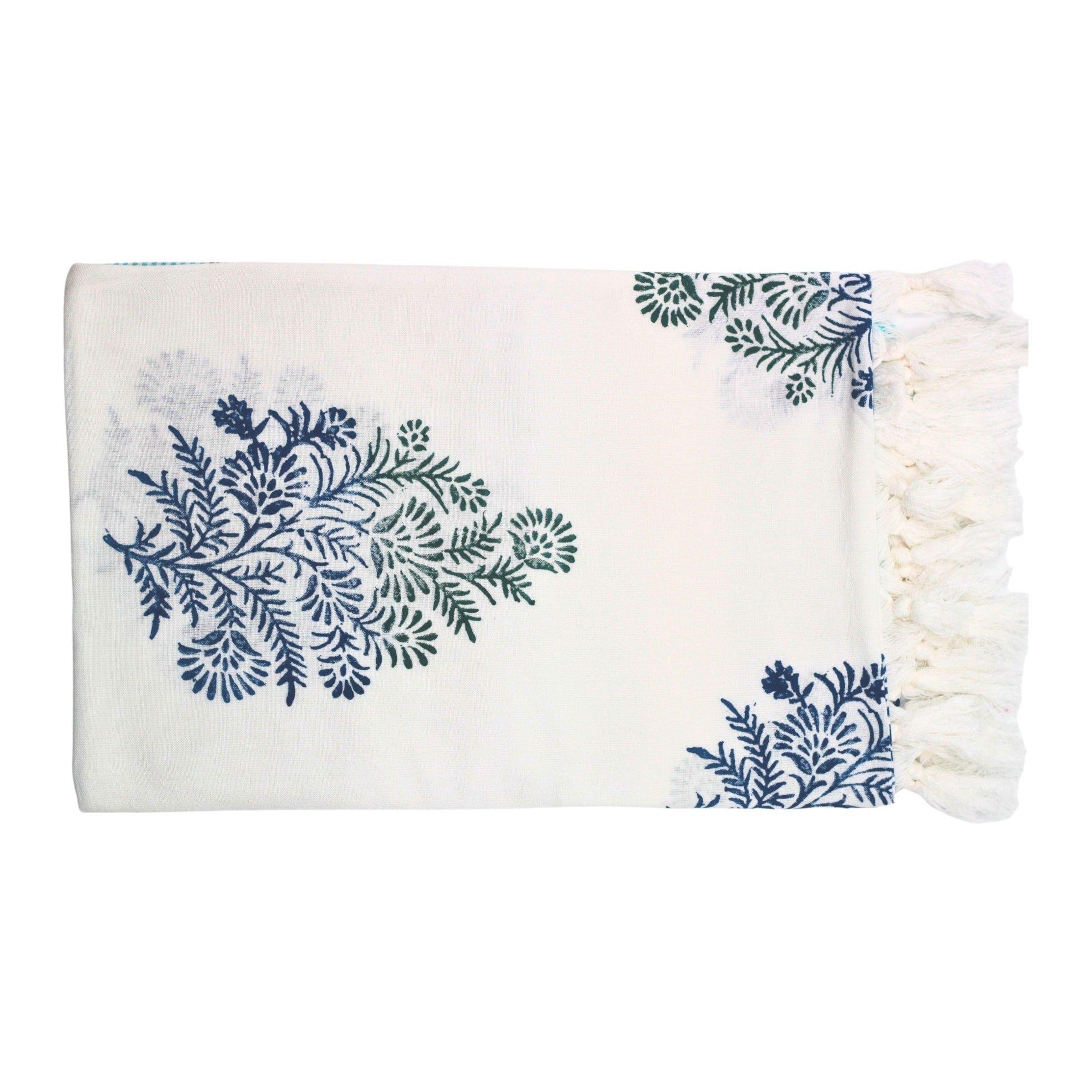 Çiçekli Beyaz Peştemal