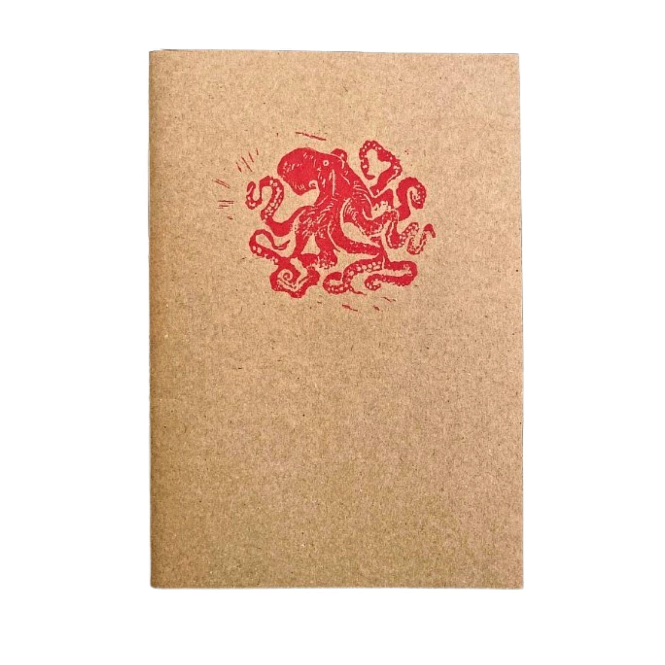 El Yapımı Ahtapot Desenli Defter
