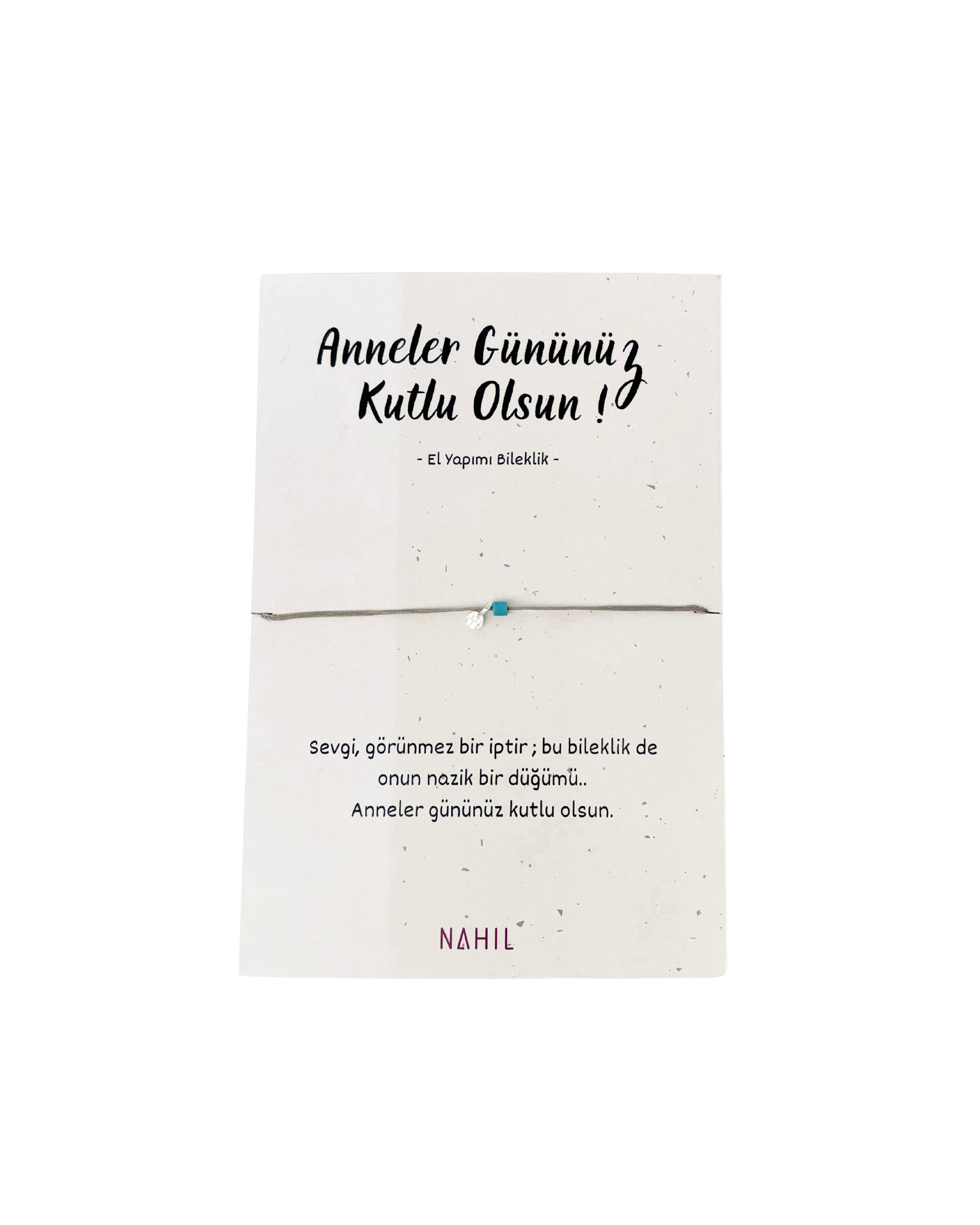 GÜMÜŞ GRİ ANNE ÇOÇUK EL YAPIMI TEKLİ  BİLEKLİK