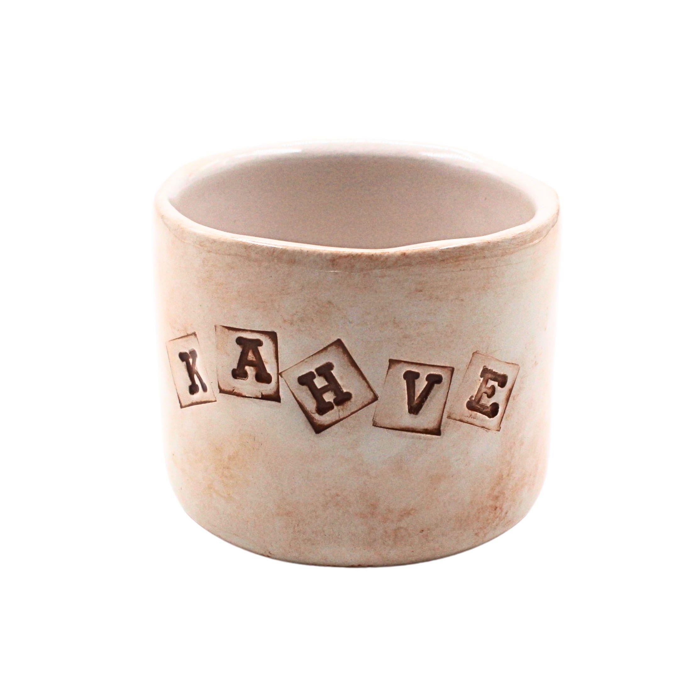 Kahve Yazılı Seramik Bardak Zi