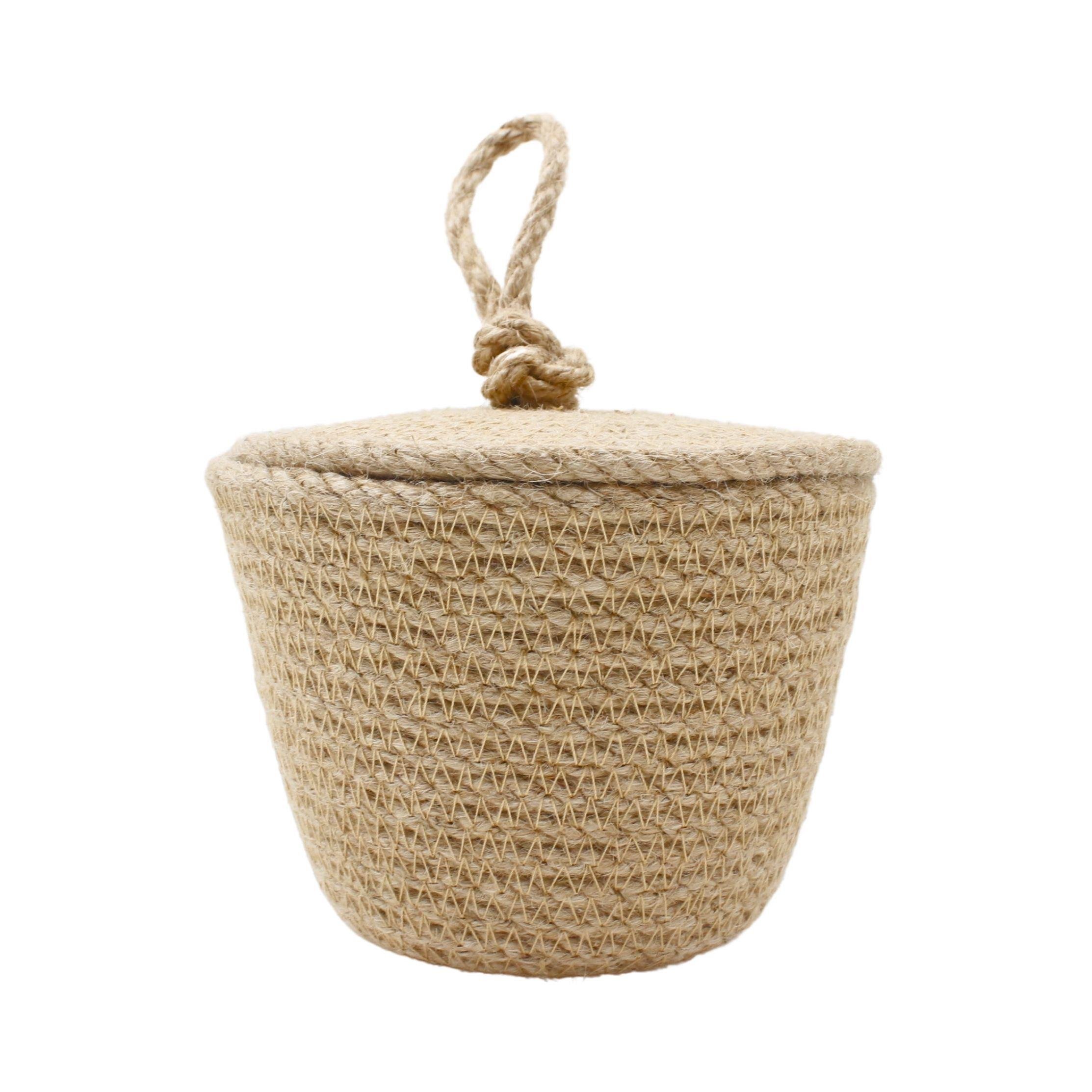 Kapaklı Hasır Mini Sepet