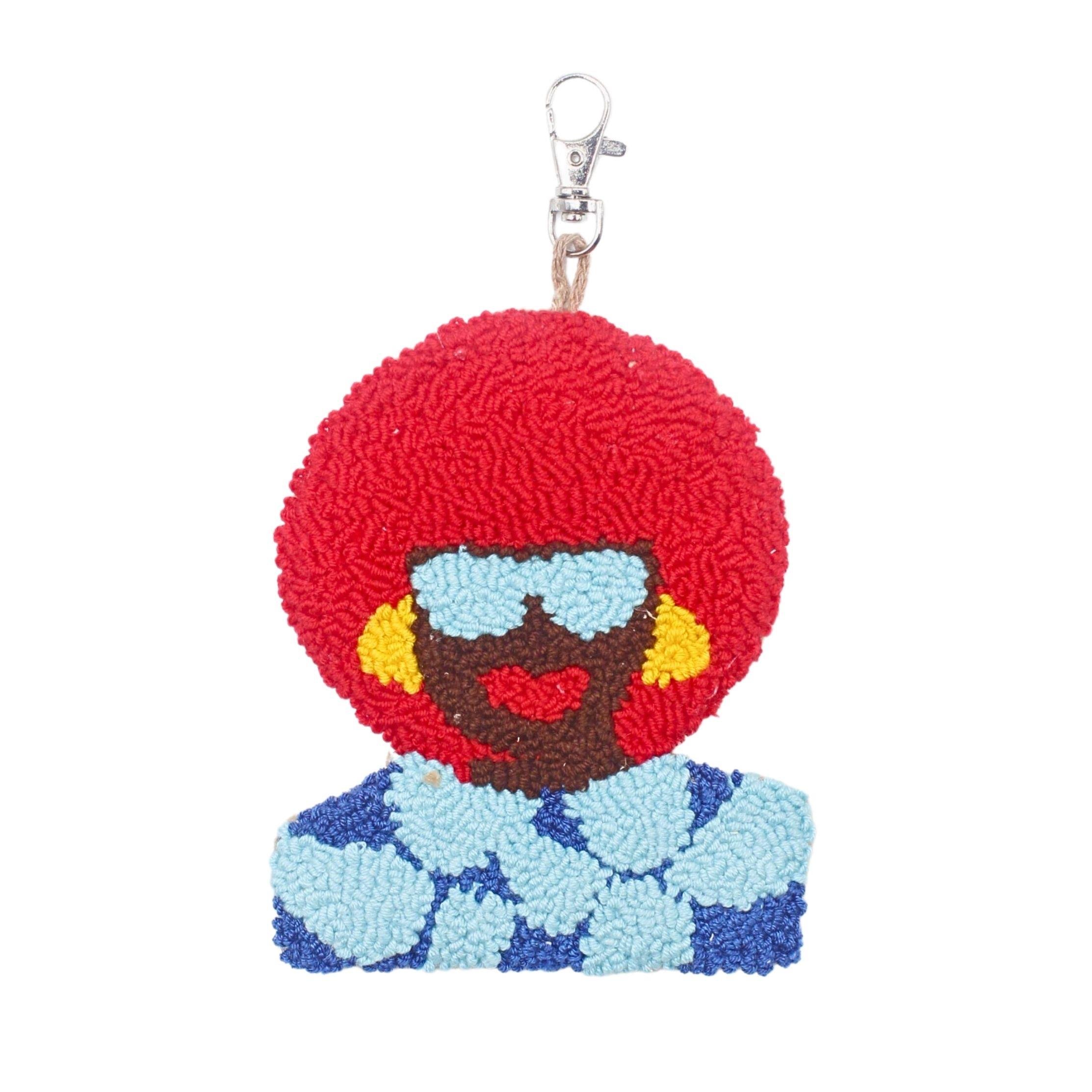 Kırmızı Saçlı Kadın Punch İşlemeli Çanta Süsü