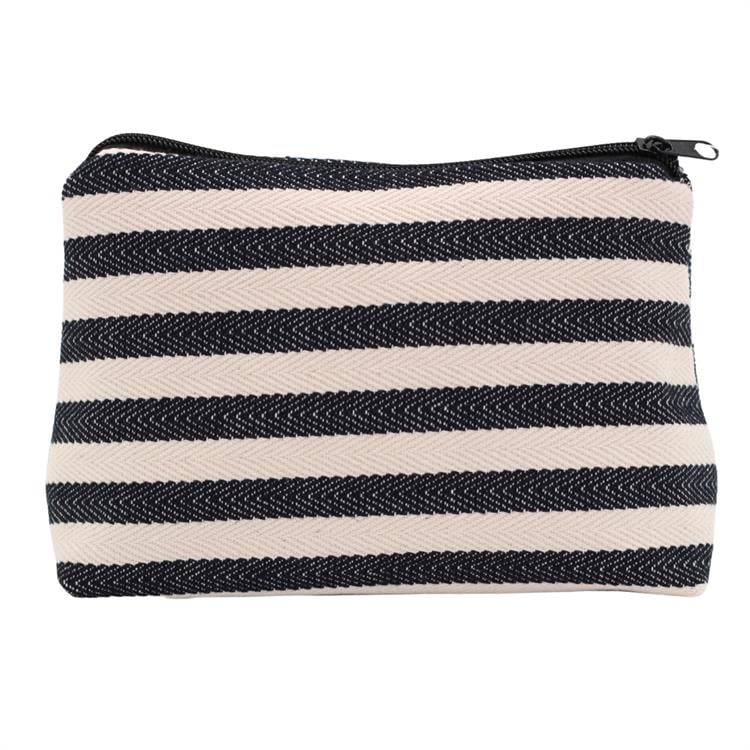 Lacivert Çizgili Makyaj Çantası