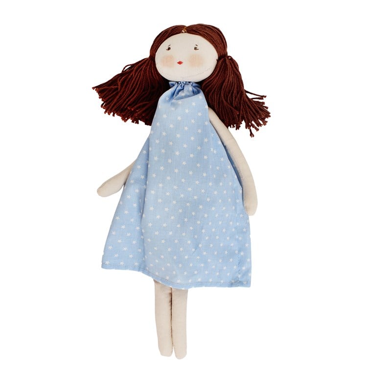 MAVİ ELBİSELİ KIZ BEBEK BEZ OYUNCAK KUŞADASI