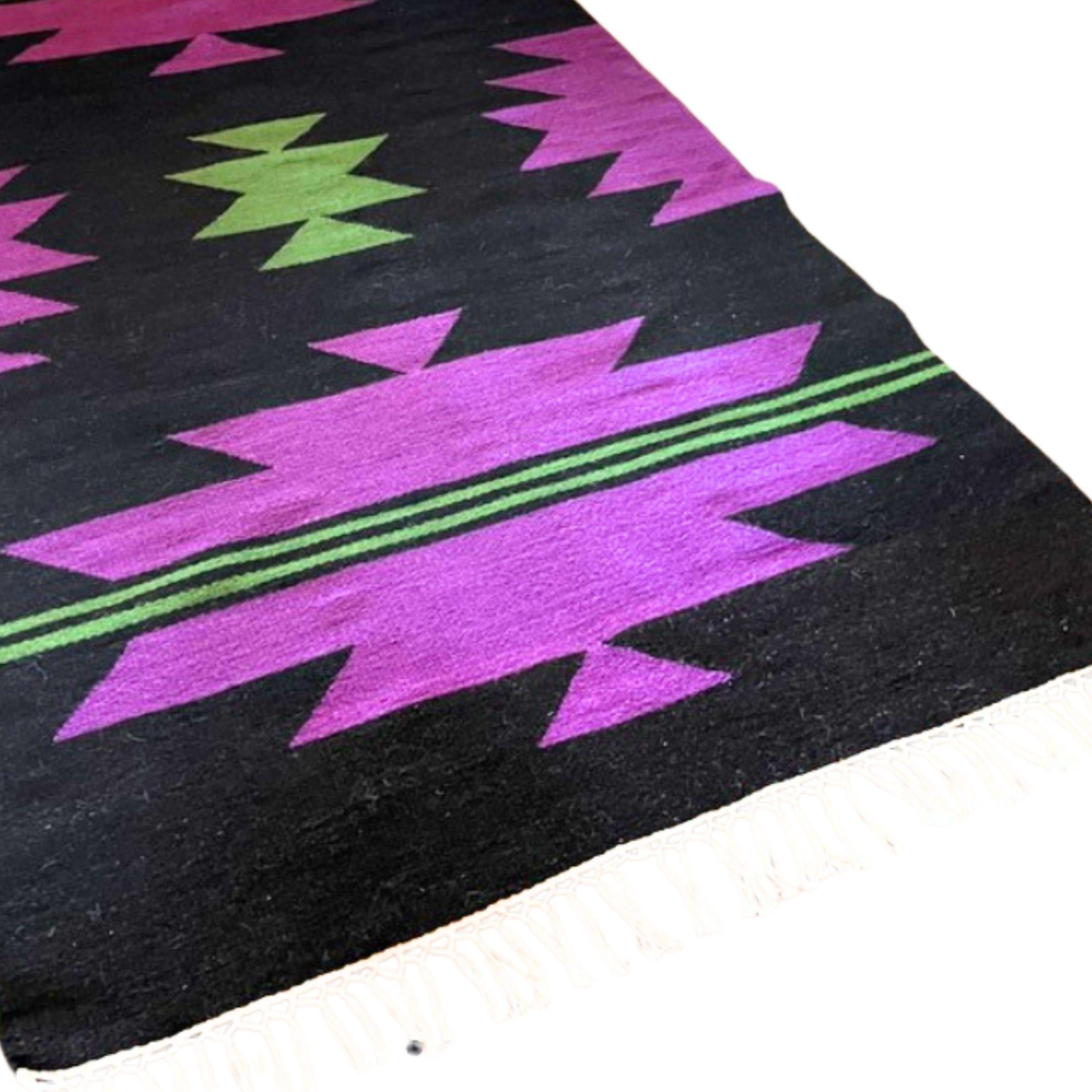 FÇA0001 Yün Kilim Siyah/ Mor 