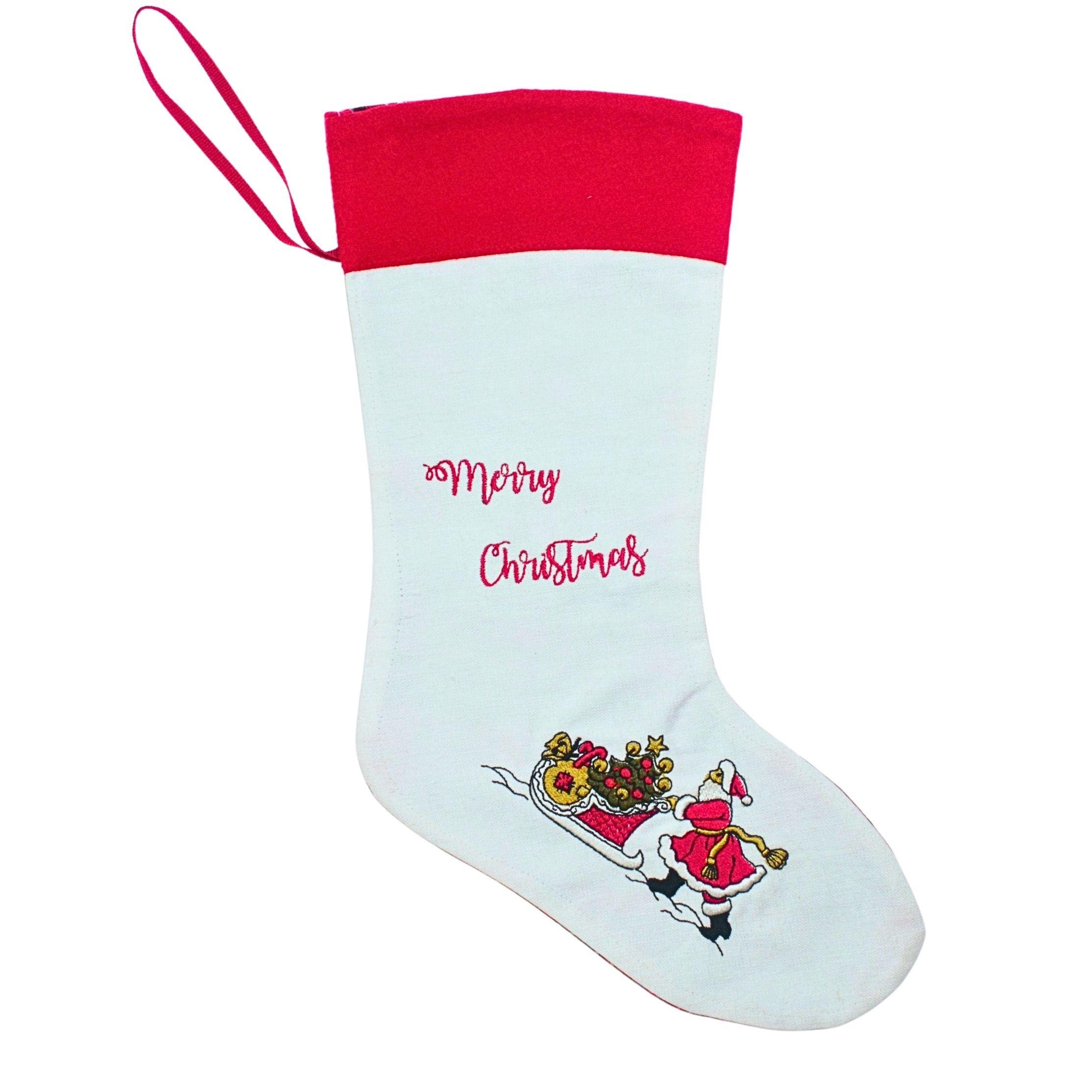 Noel Baba Nakışlı Hediye Çorabı