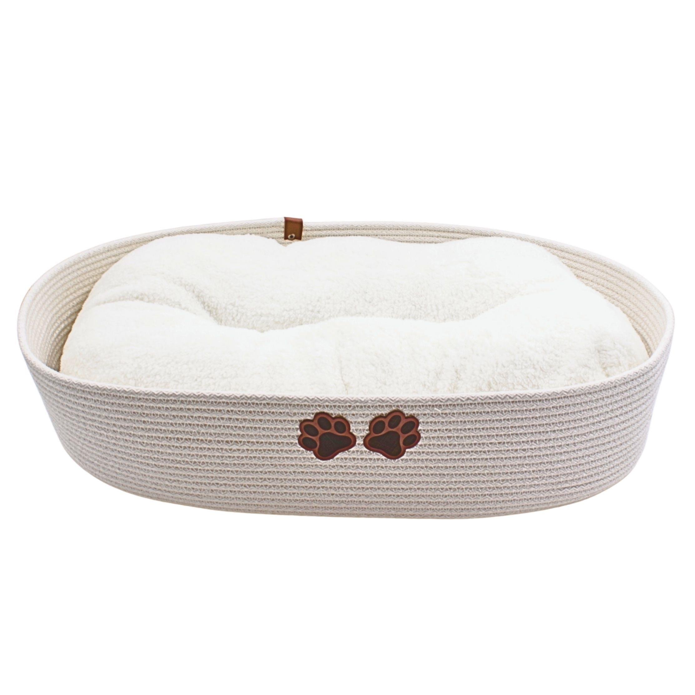 Patili Kedi Köpek Yatağı Beyaz