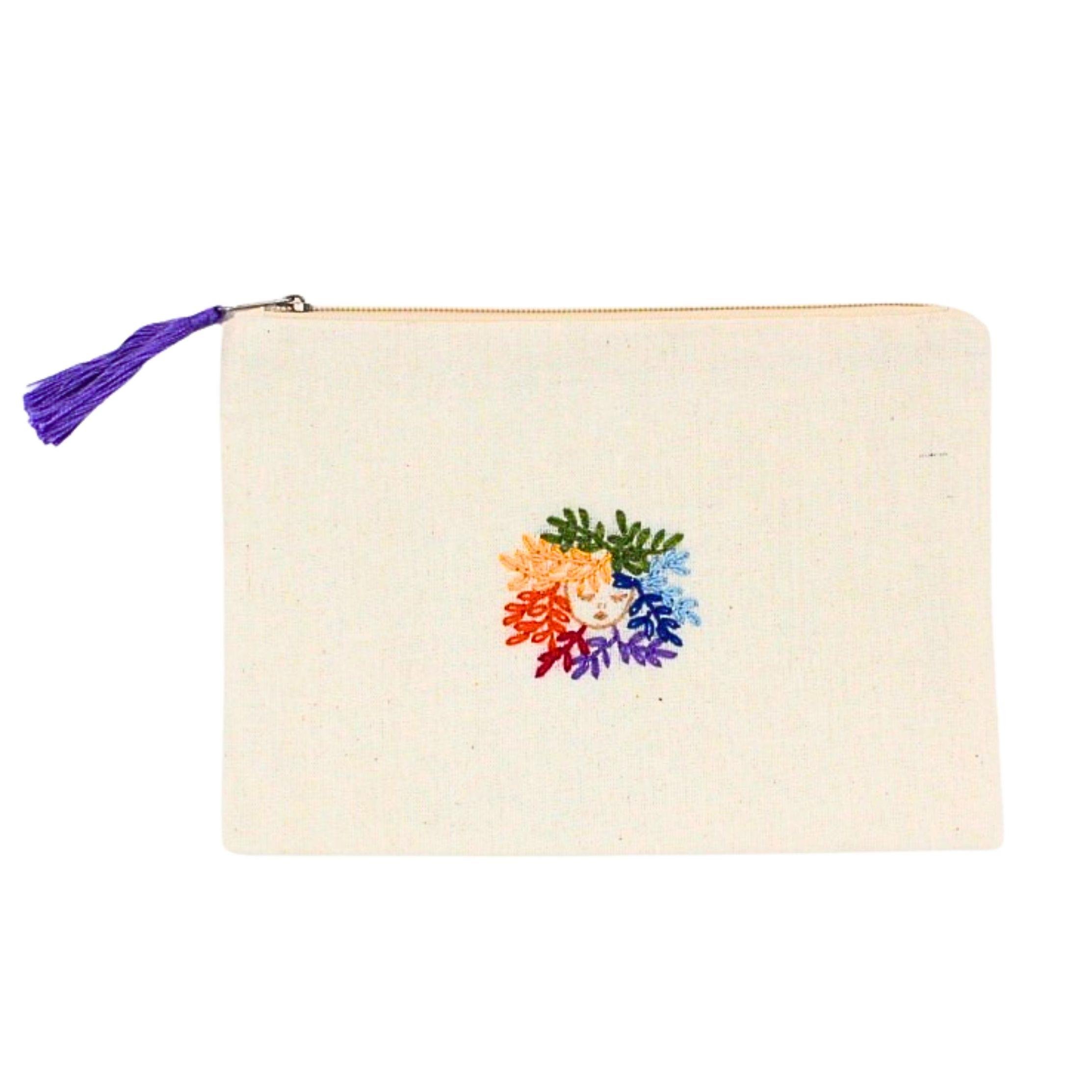 Renkli Saçlı Kadın Makyaj Çantası