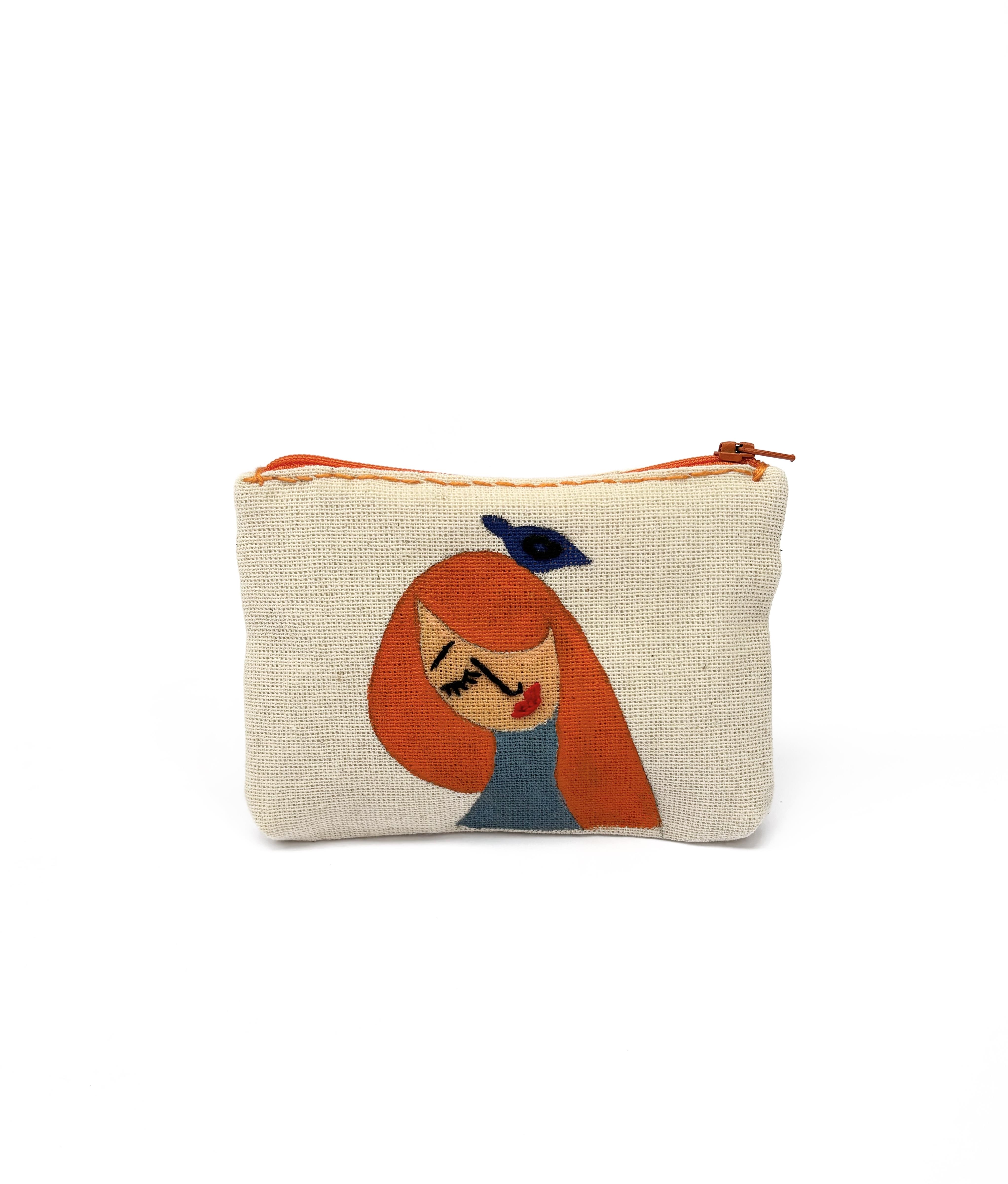 Saçları Kuş Desenli Cüzdan