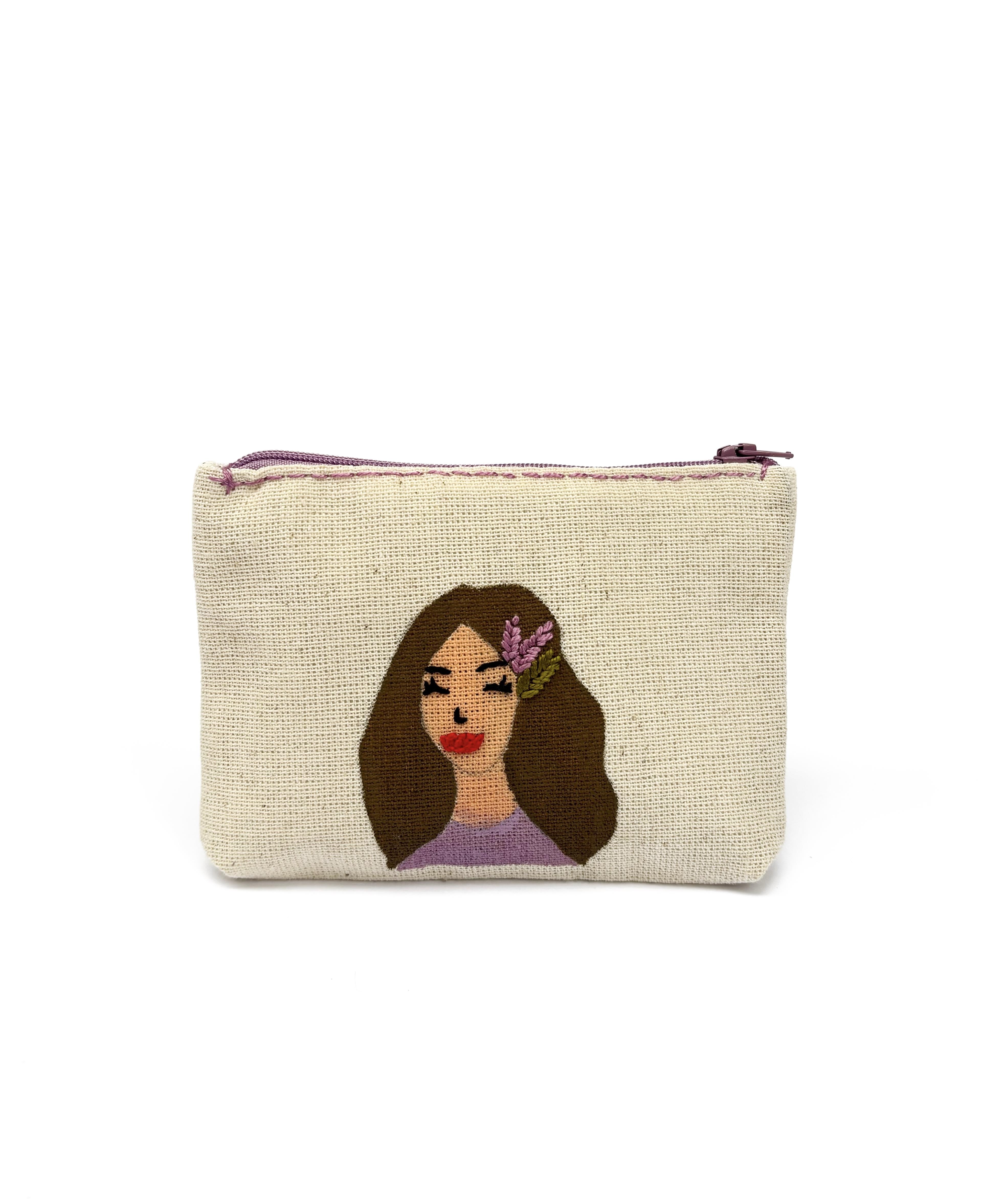 Saçları Lavanta Desenli Cüzdan