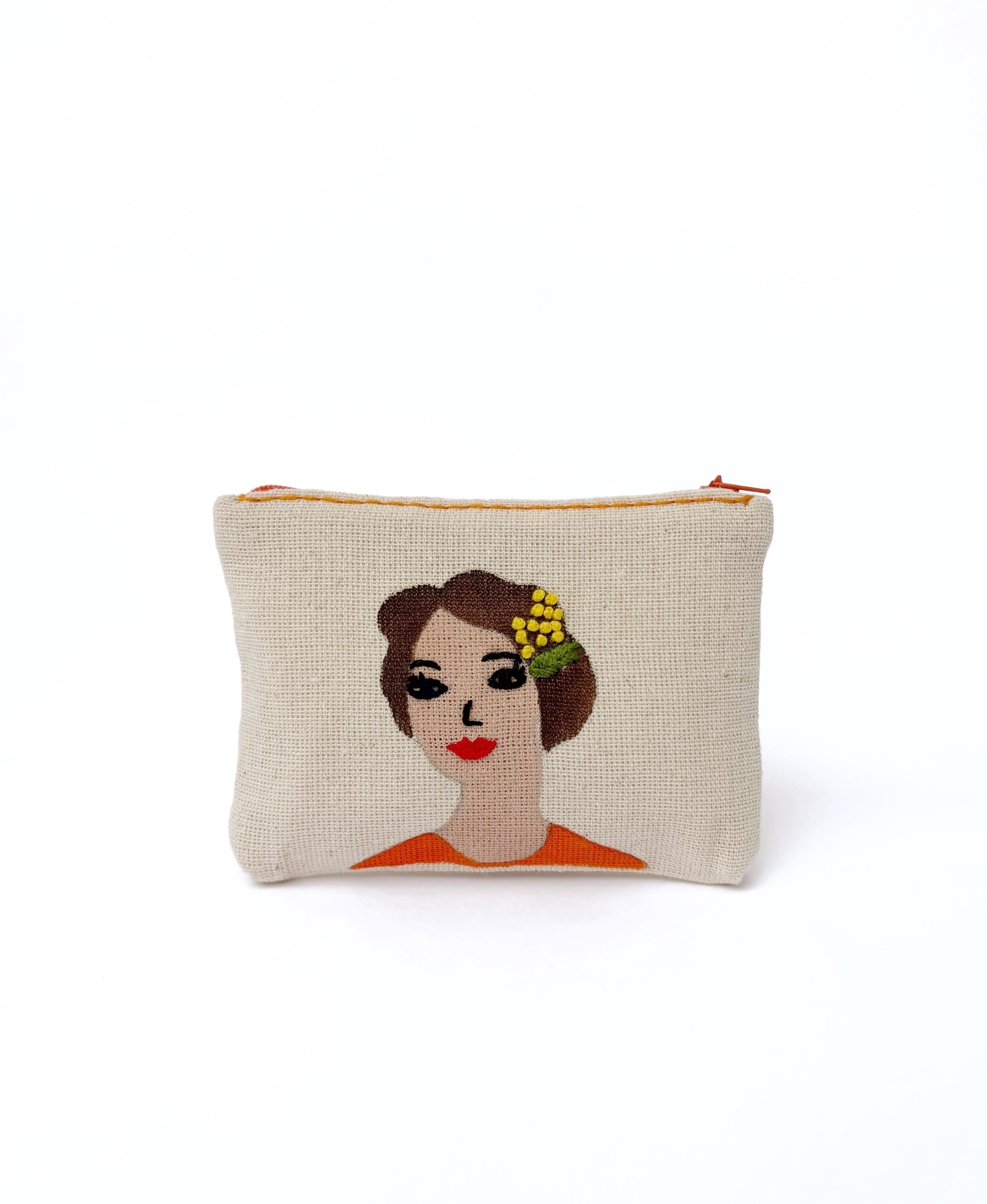 Saçları Mimoza Desenli Cüzdan