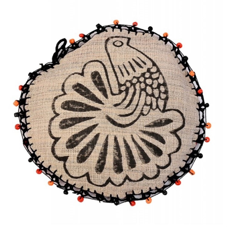 Tavus Kuşu Motifli Yuvarlak Lavanta Kesesi