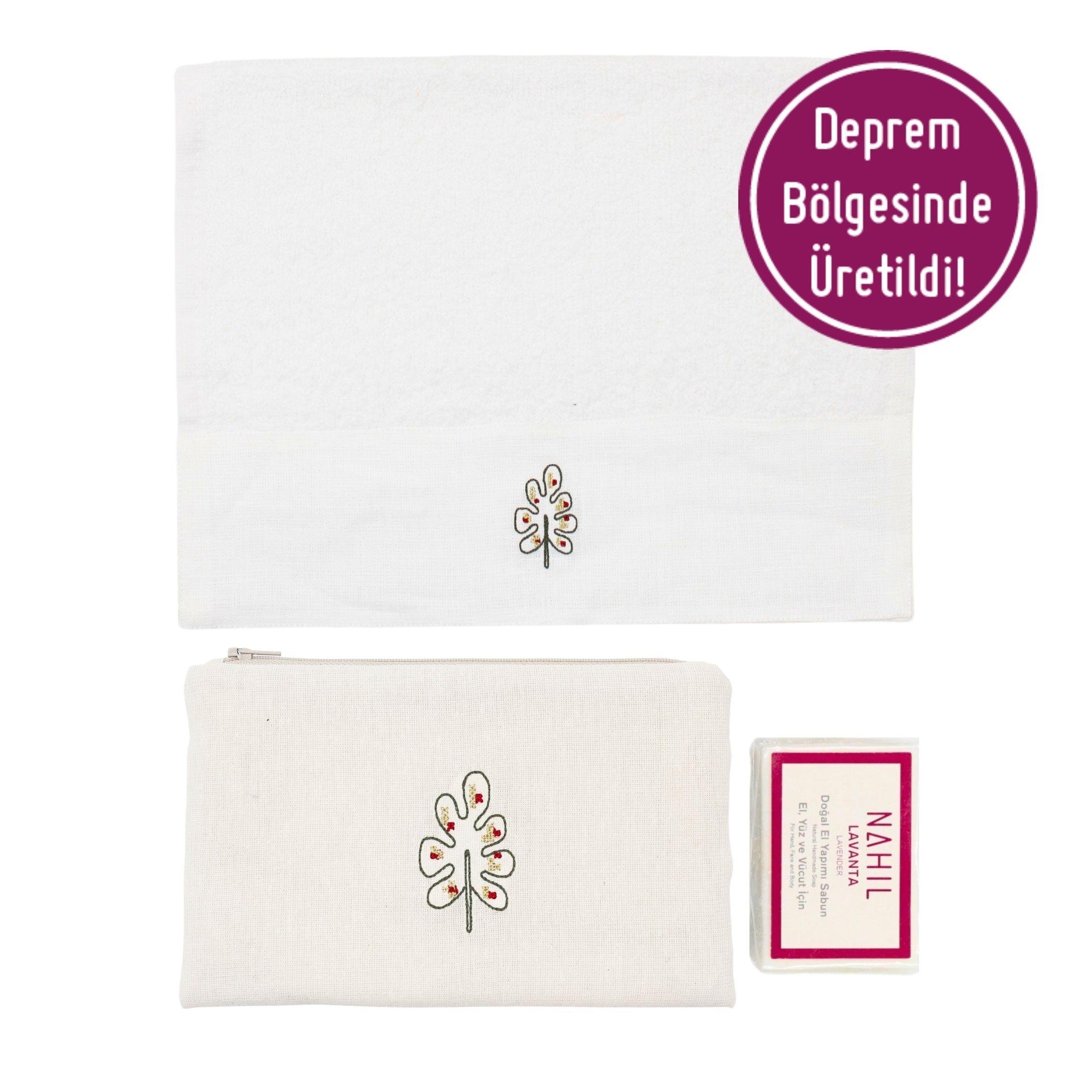 Yaprak Nakışlı Seyahat Seti