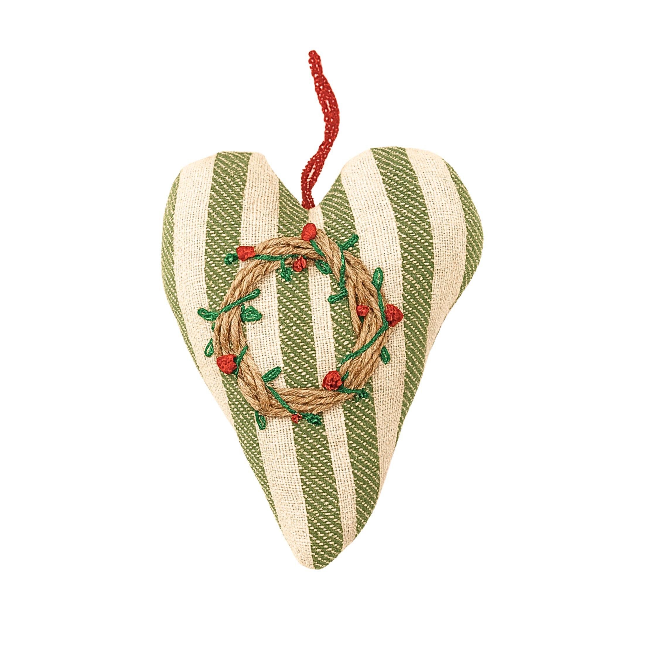 YEŞİL  ÇELENKLİ KALP AĞAÇ SÜSÜ