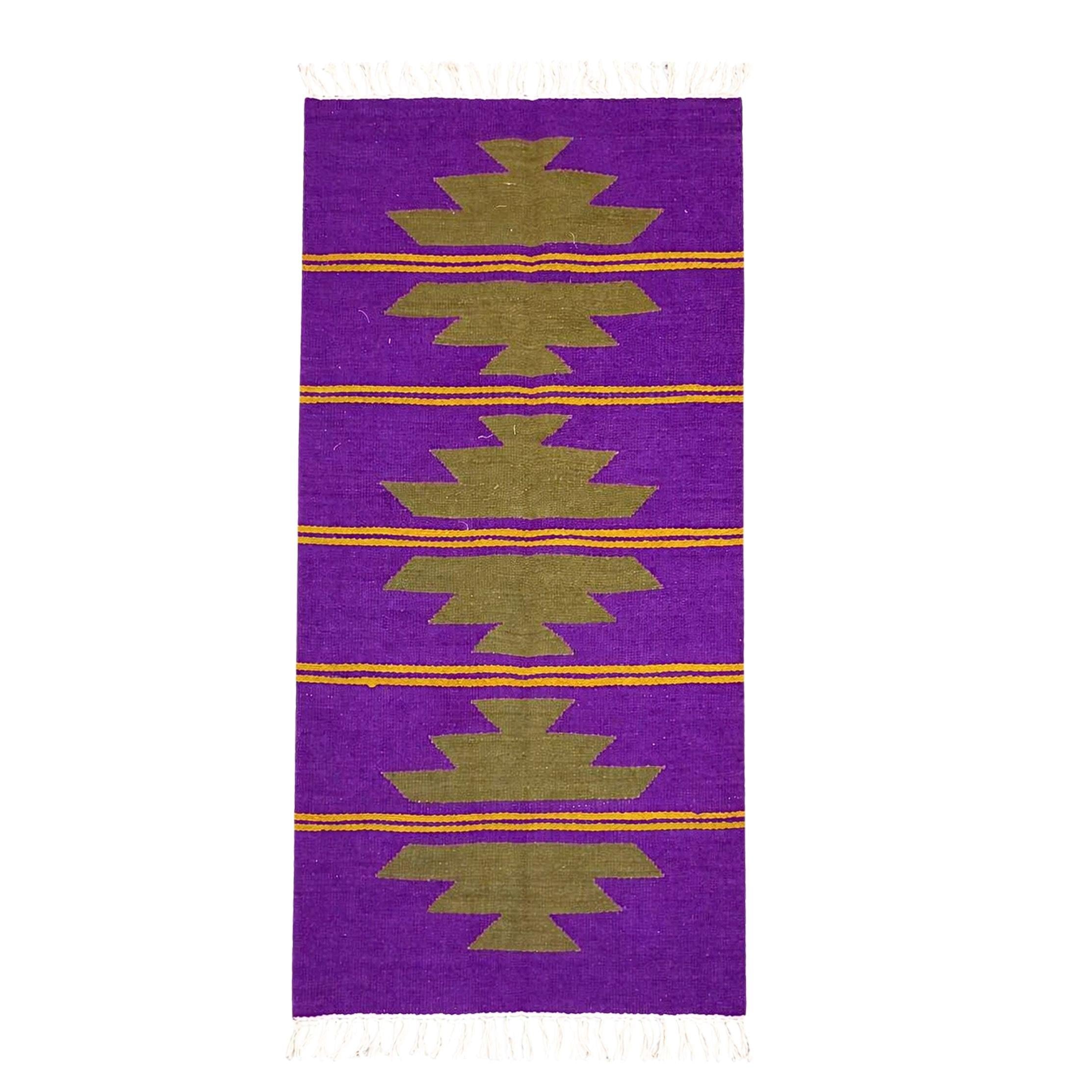 NKU0004.2  Yün Kilim Mor/Yeşil 