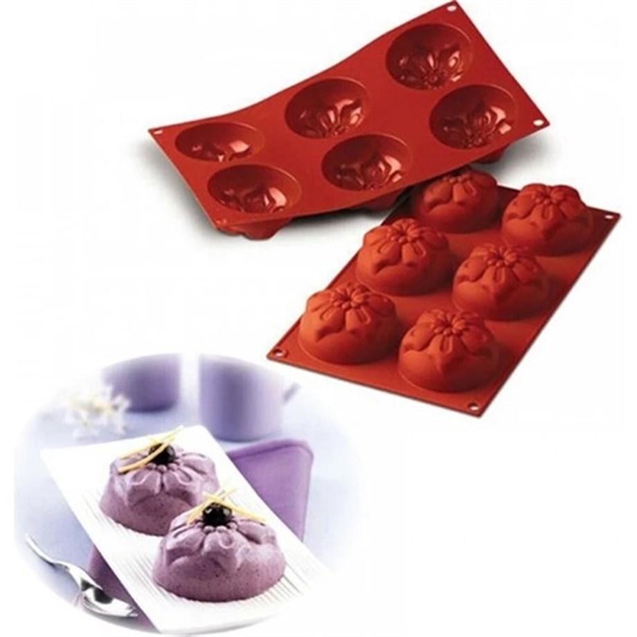  BT-004 6 LI ÇİÇEK DESEN SİLİKON KALIP