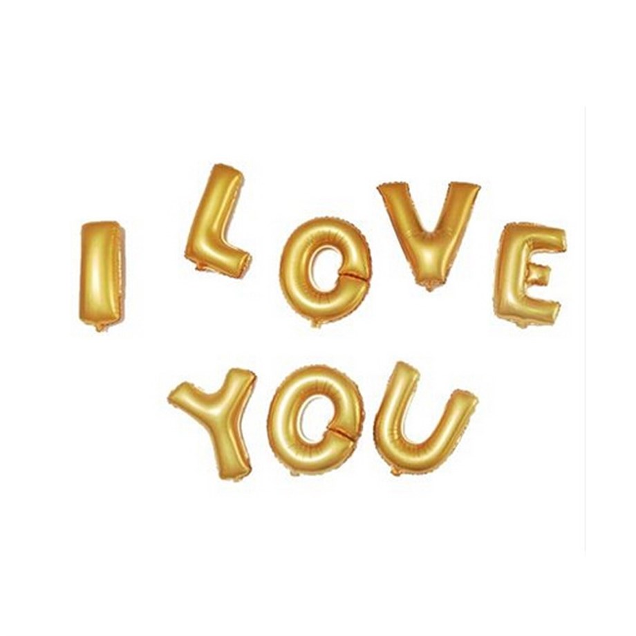  FOLYO BALON 18 INCH I LOVE YOU SET GOLD YAZI