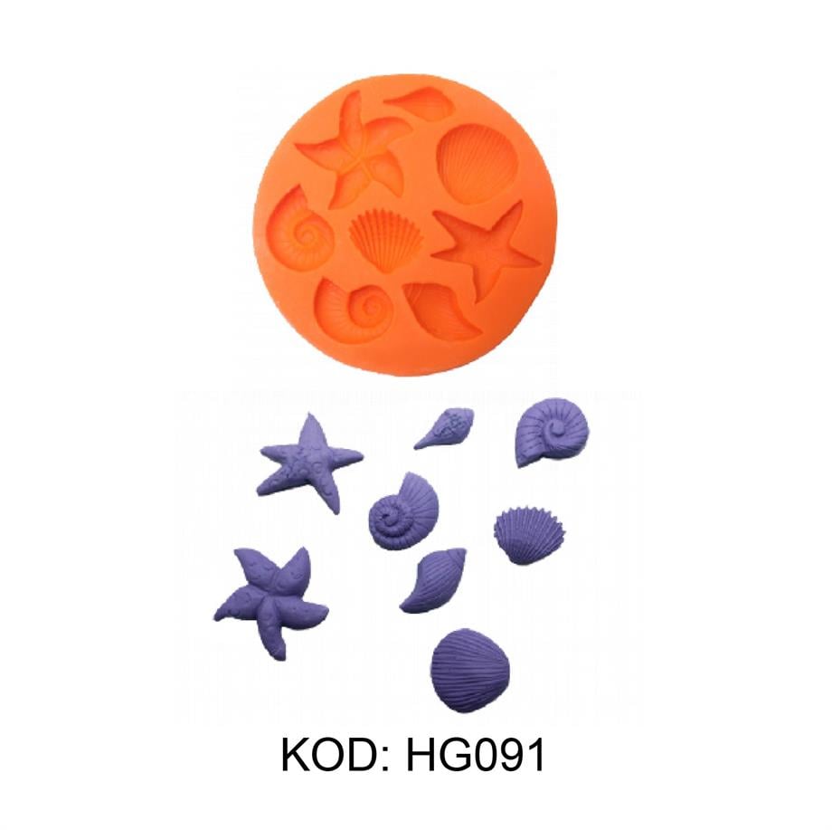  HG-091 DENİZ KABUKLARI SİLİKON KALIP 8 X 8cm