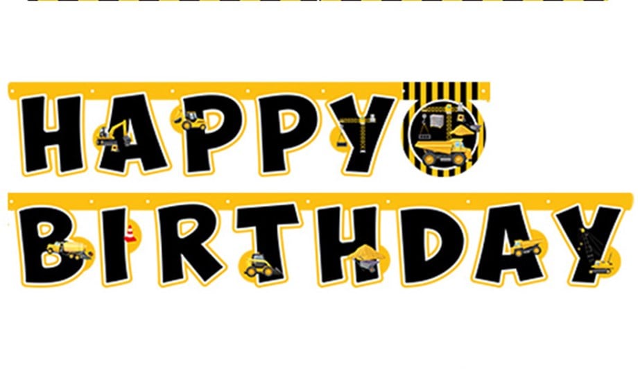  İNŞAAT TEMA HAPPY BIRTHDAY HARF BANNER 2.10 MT