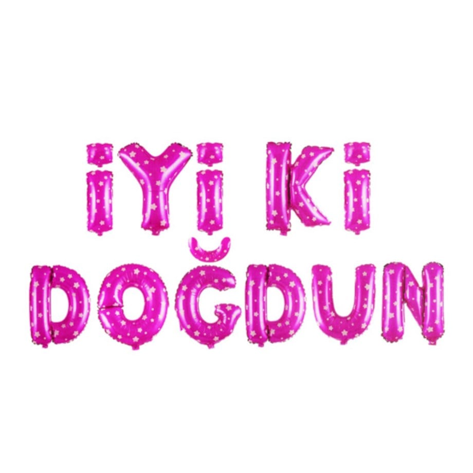  İYİ Kİ DOĞDUN FOLYO PEMBE 35 CM SET