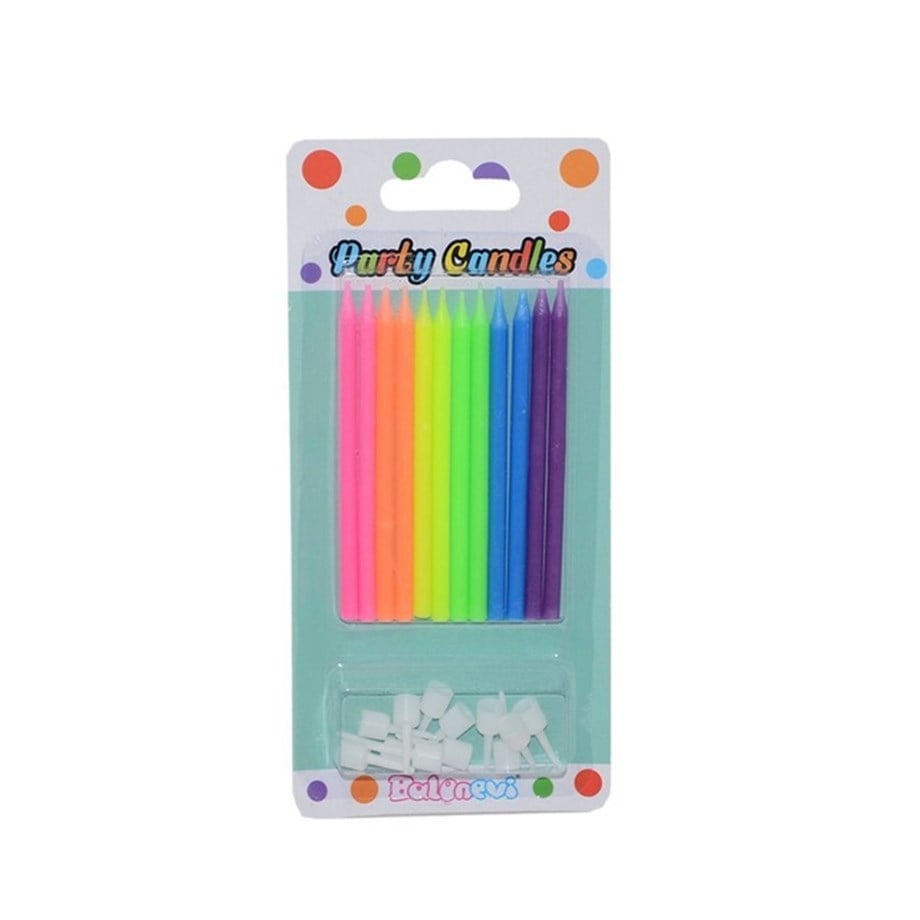  KARIŞIK RENK 9 CM ALTLIKLI MUM 12 ADET
