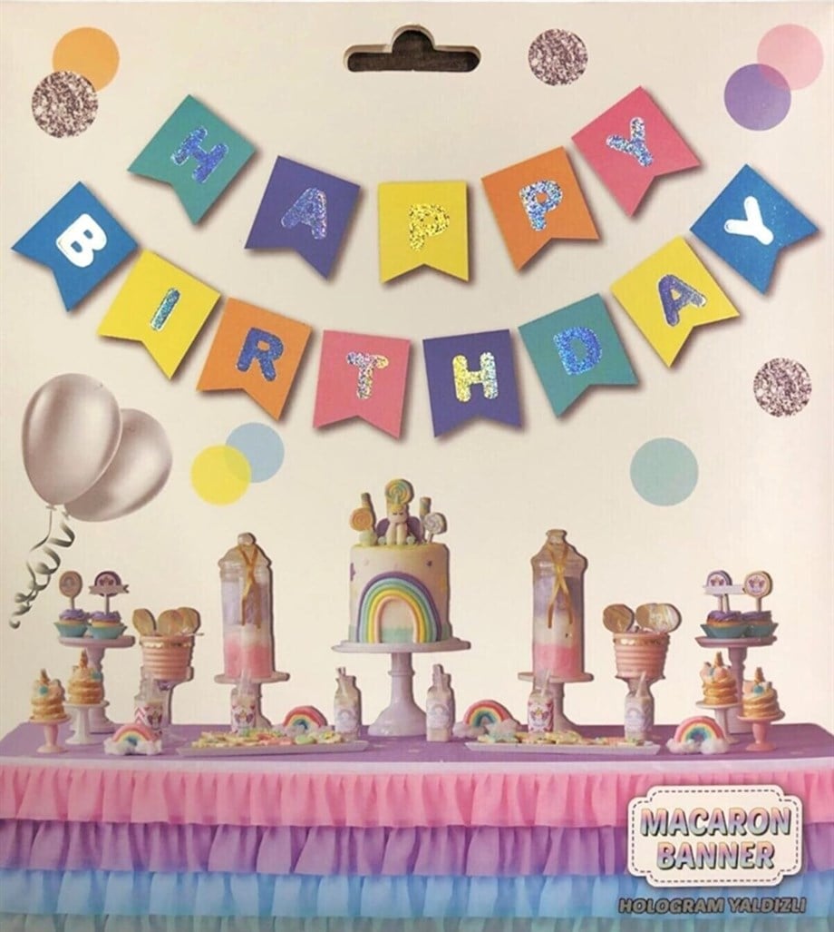 MAKARON HOLOGRAM HAPPY BIRTHDAY BANNER