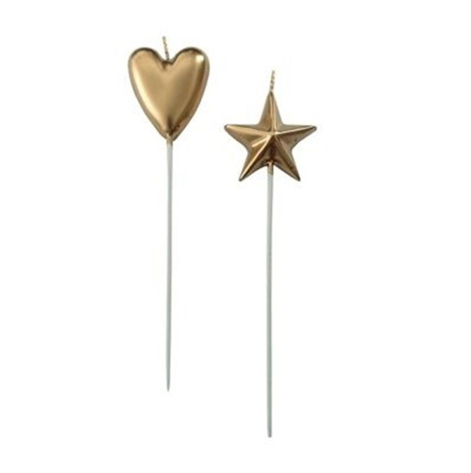  MUM 2 Lİ KALP - YILDIZ  GOLD 16 CM
