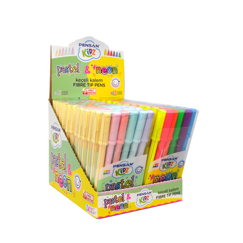  PENSAN KİDZ 6 LI KEÇELİ KALEM PASTEL VE NEON RENKLER