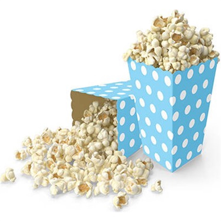  POPCORN KUTU MAVİ PUANLI 8 ADET