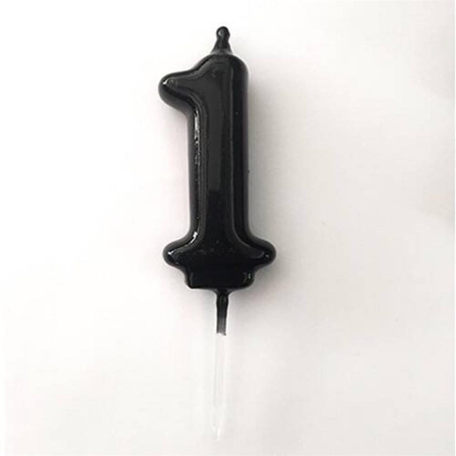  SİYAH 1 RAKAM MUM 5 CM