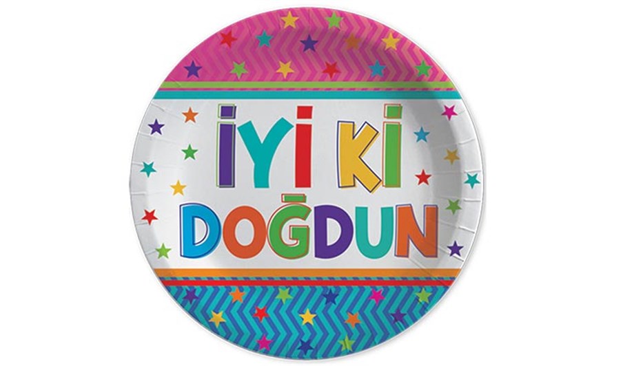  TABAK FUNSTAR İYİ Kİ DOĞDUN  23 CM 8 ADET
