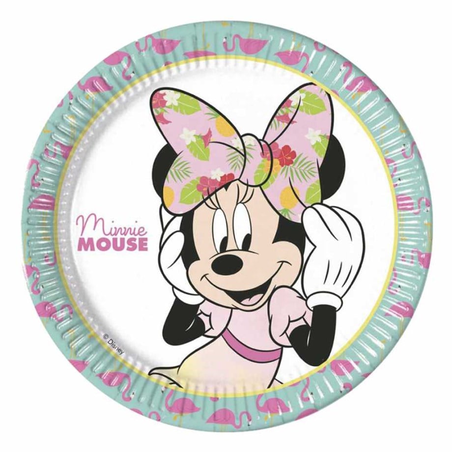  TABAK MINNIE TROPİCAL 23 CM 8 ADET