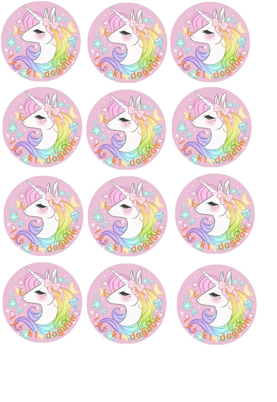  YENİLEBİLİR ŞEKER HAMURU BASKI UNICORN 4