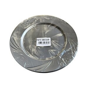TABAK MİKA GÜMÜŞ 25 CM 6 ADET CARNAVAL