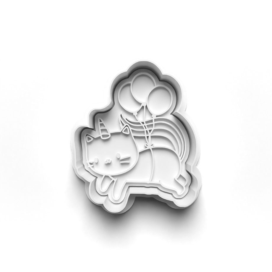 UNICORN KEDİ KURABİYE KALIBI KESİCİ VE DAMGASI 3D-0249_3