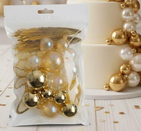 ERT-TOP-103 GOLD YELPAZELİ KELEBEKLİ DEKRASYON TOPLARI SETİ