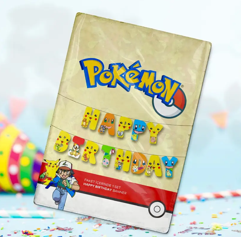 POKEMON ZARF BANNER HAPPY BIRTHDAY SET 